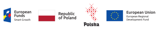 European Funds - Smart Grow logo, Republic of Poland, Marka Polska Gospodarka, European Regional Development Fund
